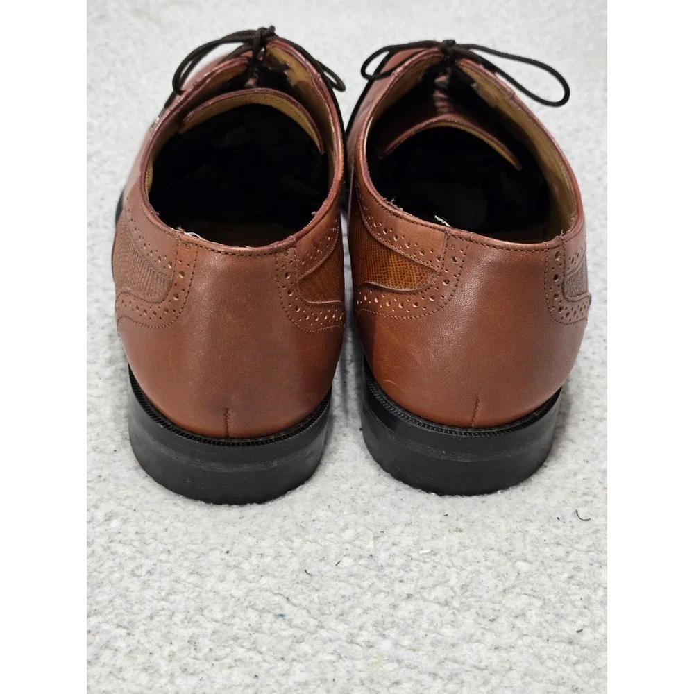 Diplomat 1335 Mens Brown Leather Cap Toe Brogue Oxford Shoes 12 D